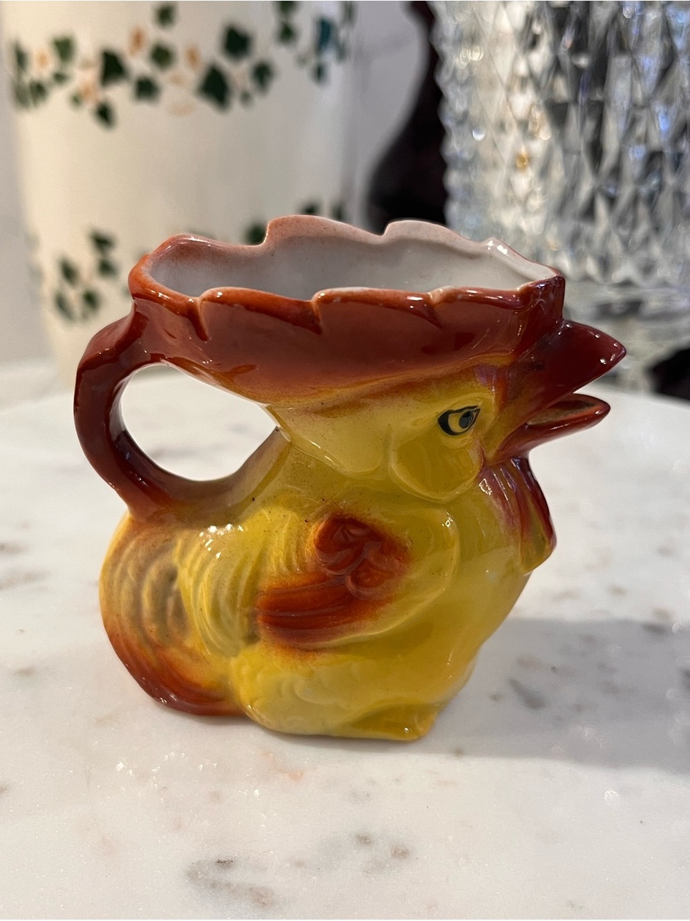 Vintage Ceramic Rooster Creamer Pitcher